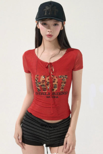 Spicy Print Cutout T-Shirt