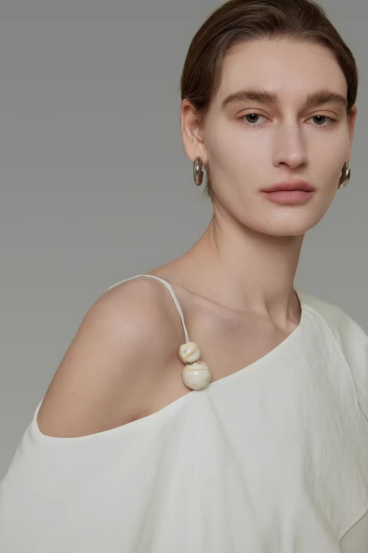 Asymmetrical Marble Bead Blouse