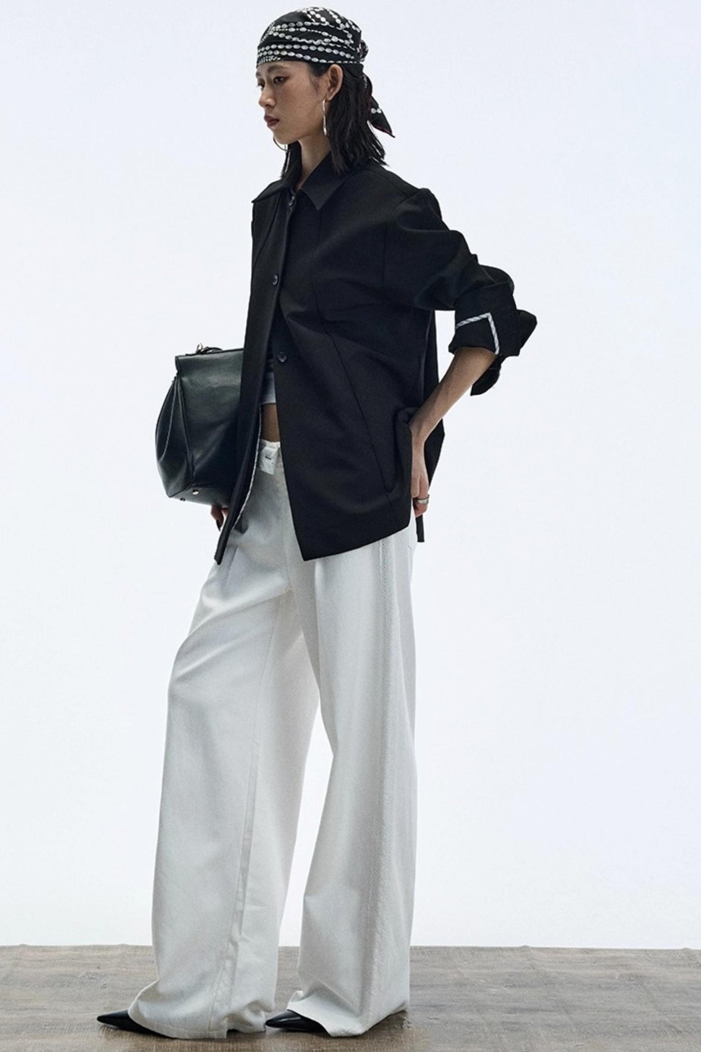 Autumn White Wide-Leg Pants