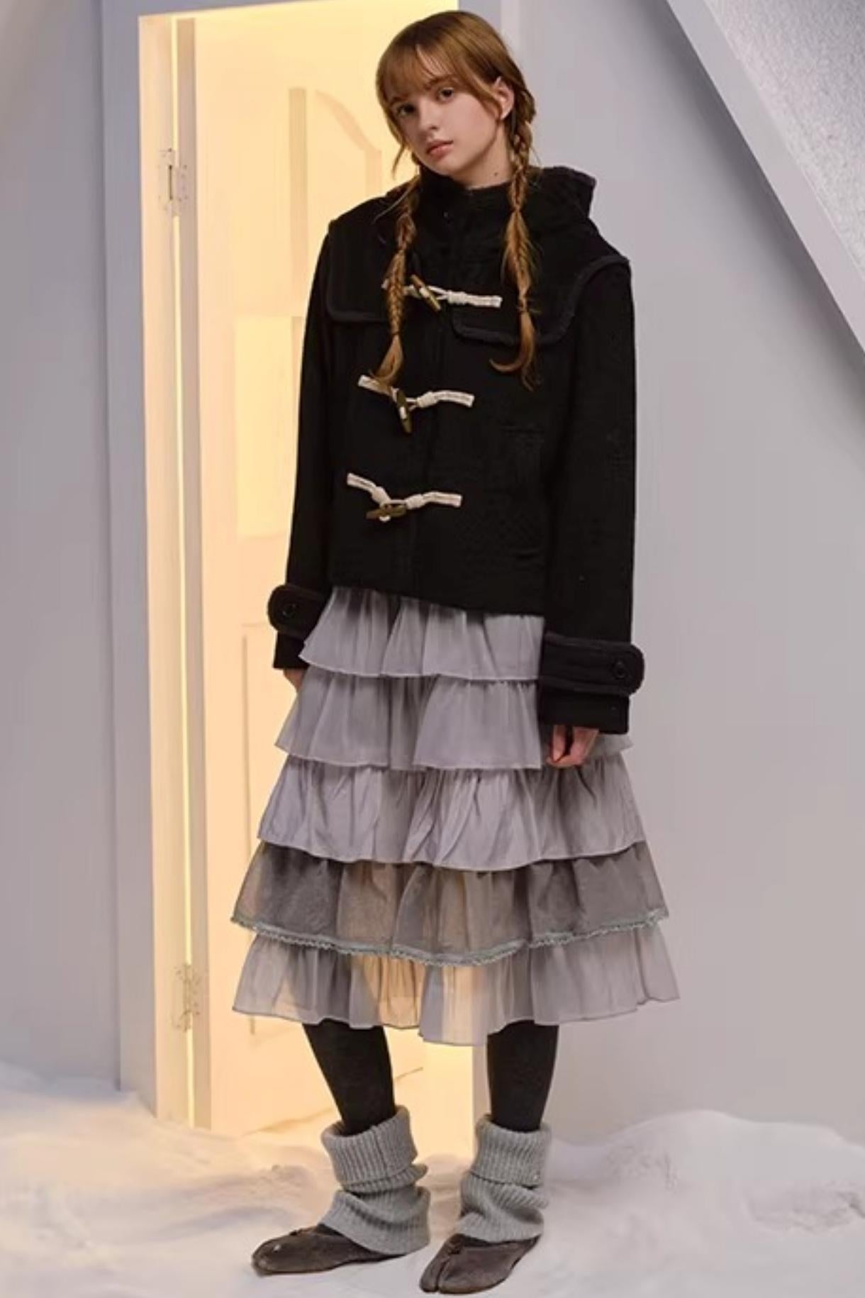 Hand-Dyed French Ruffled Skirt