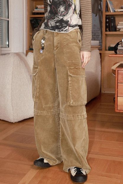 Retro Corduroy Cargo Pants