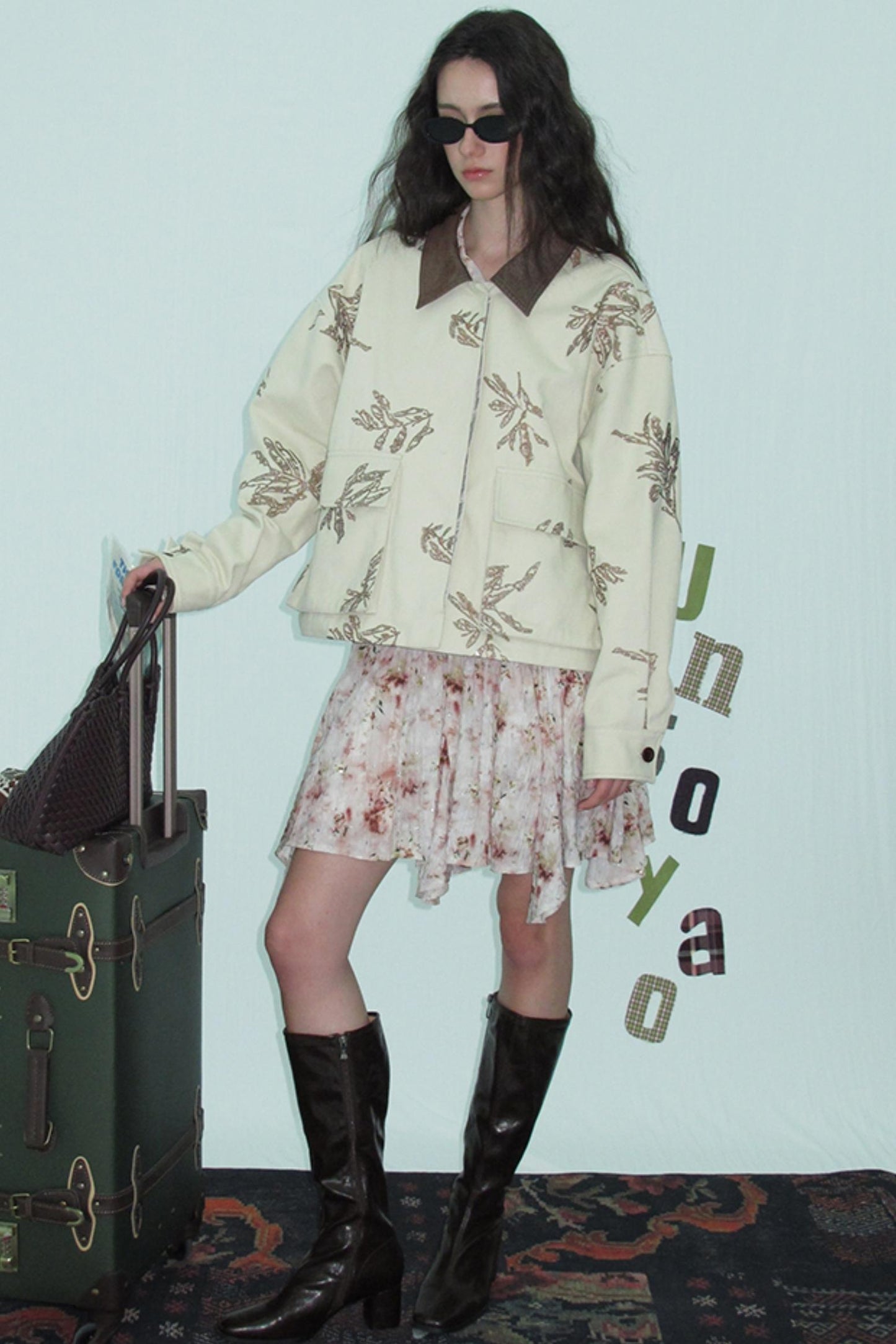 Embroidered Silver Cargo Coat