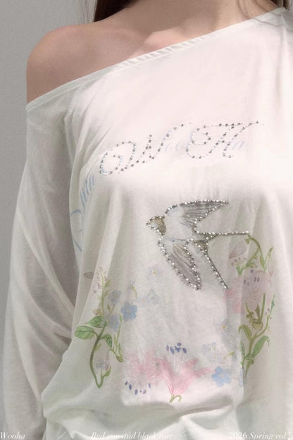 Off-Shoulder Printed Top