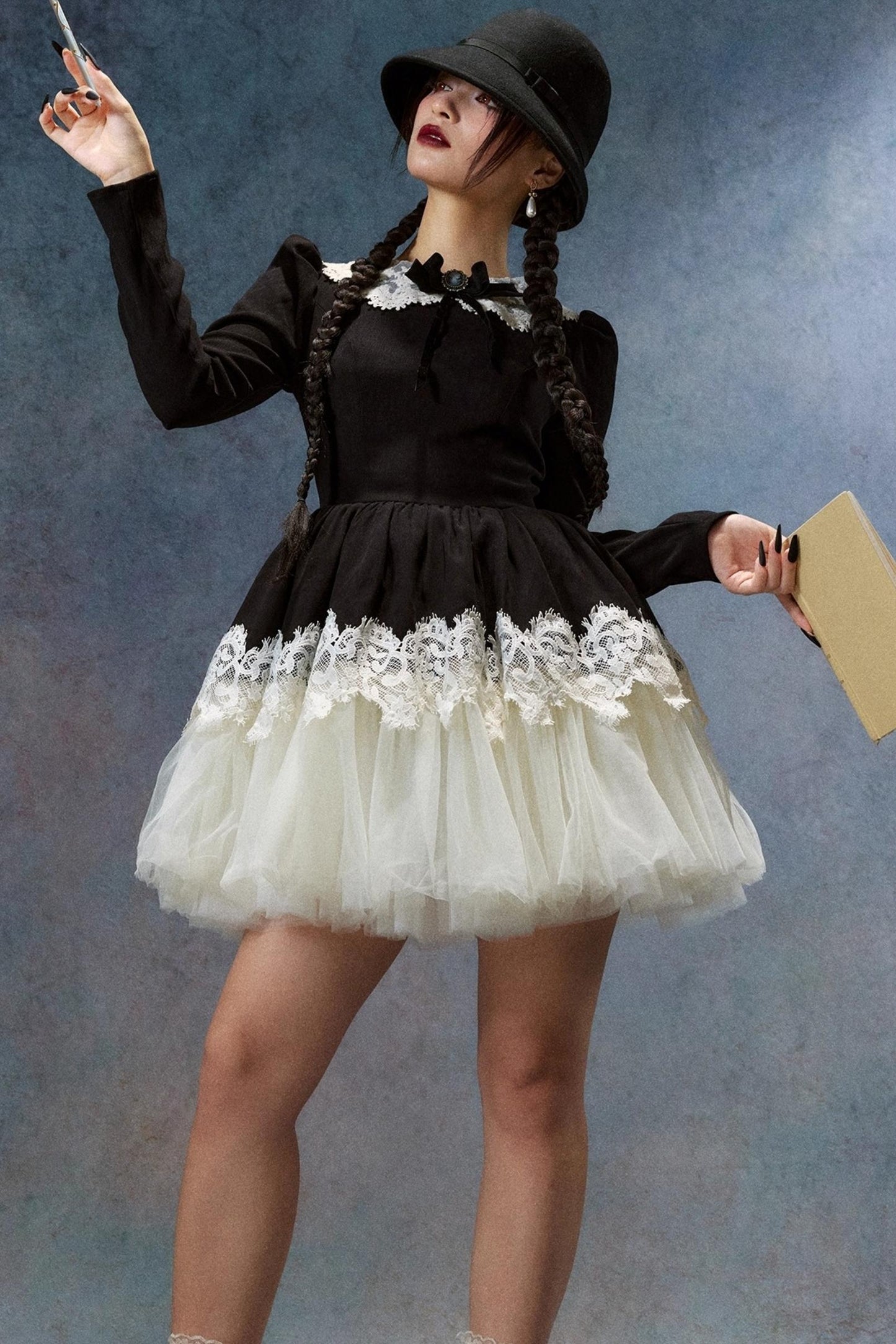 Lace Made Halloween Long Sleeve Dress