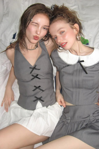 Gray A-Line Halter Dress