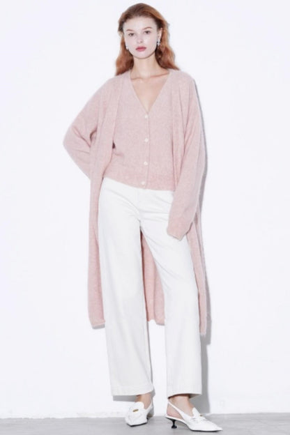 Mohair Sheep Wool Coat Vest Set-Up