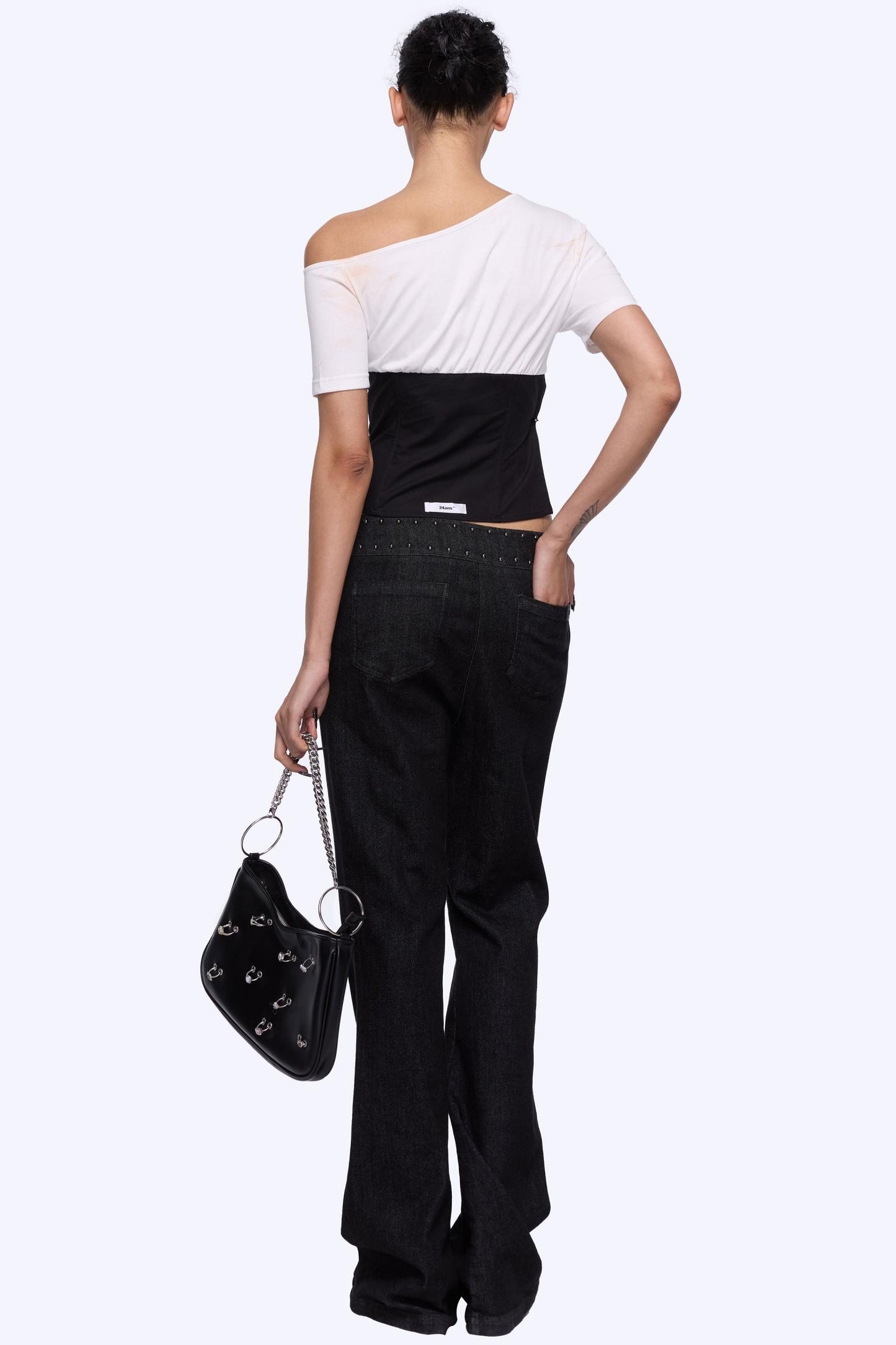 Contrast Tie-Waist Tee