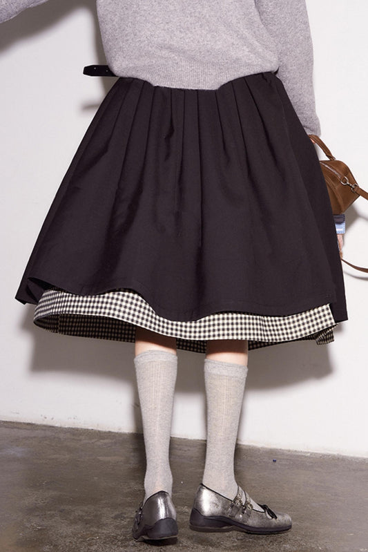 Black & White Winter Swing Skirt