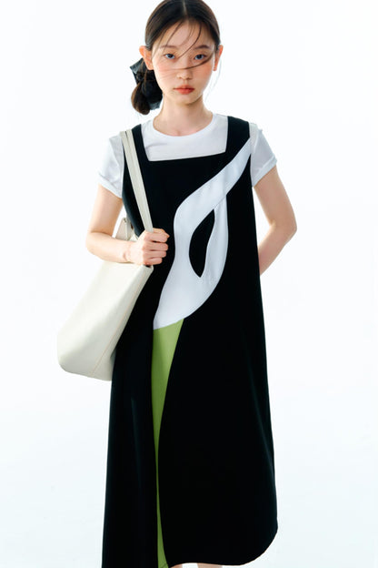 Calla-Lilien-Patchwork-Trägerkleid