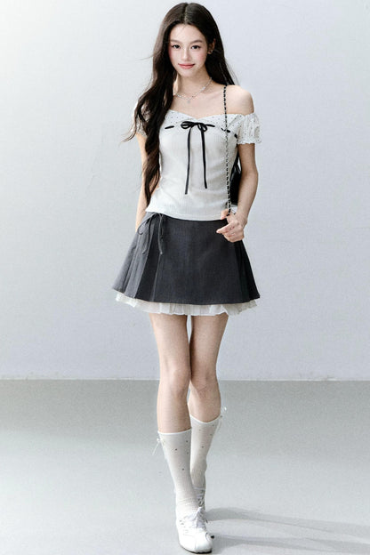 Vintage Asymmetrical Square Neck Top Set-Up