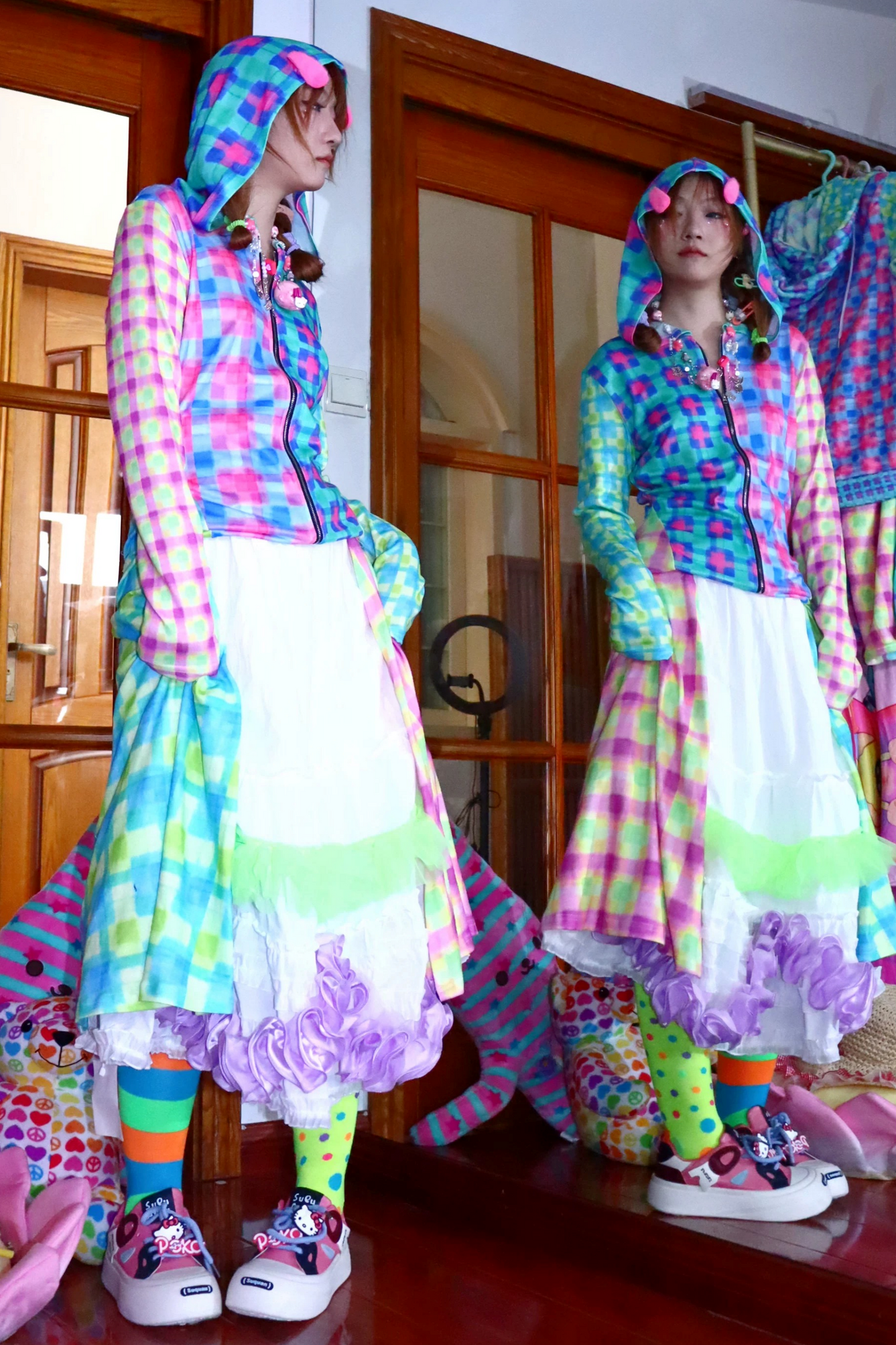 Y2K Lace-Up Puffy Skirt