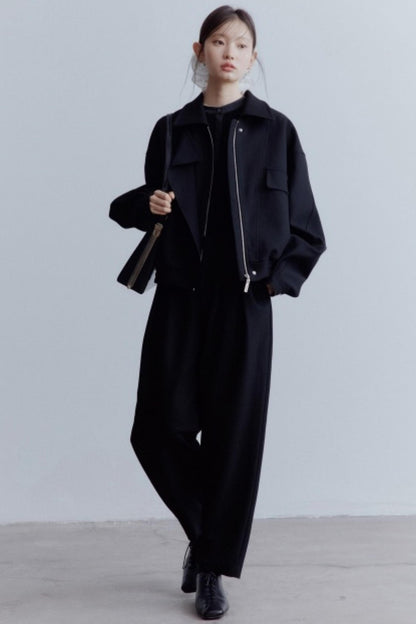 Black Cocoon Shaped Suit Pants