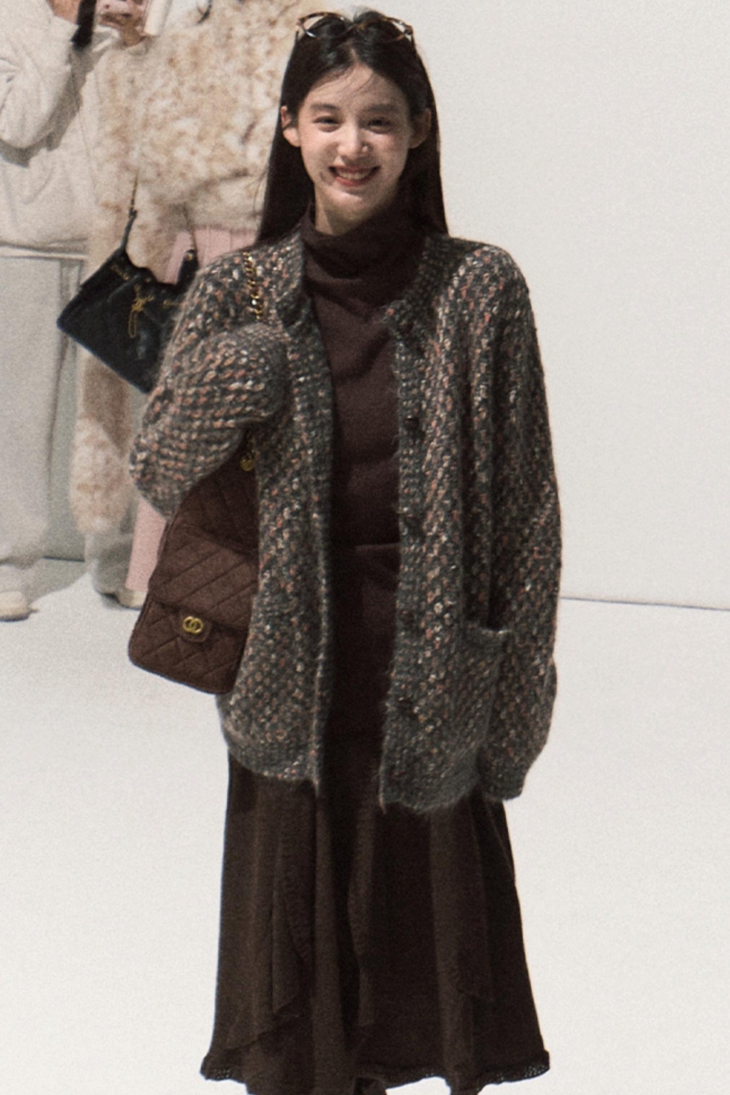 Wool Jacquard Ruffle Skirt