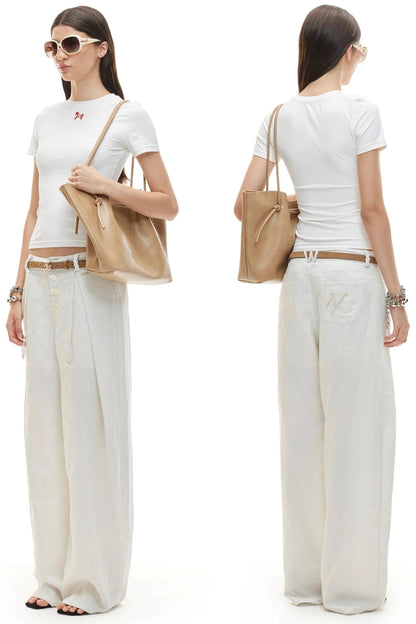 Tencel Linen Wide-Leg Pants
