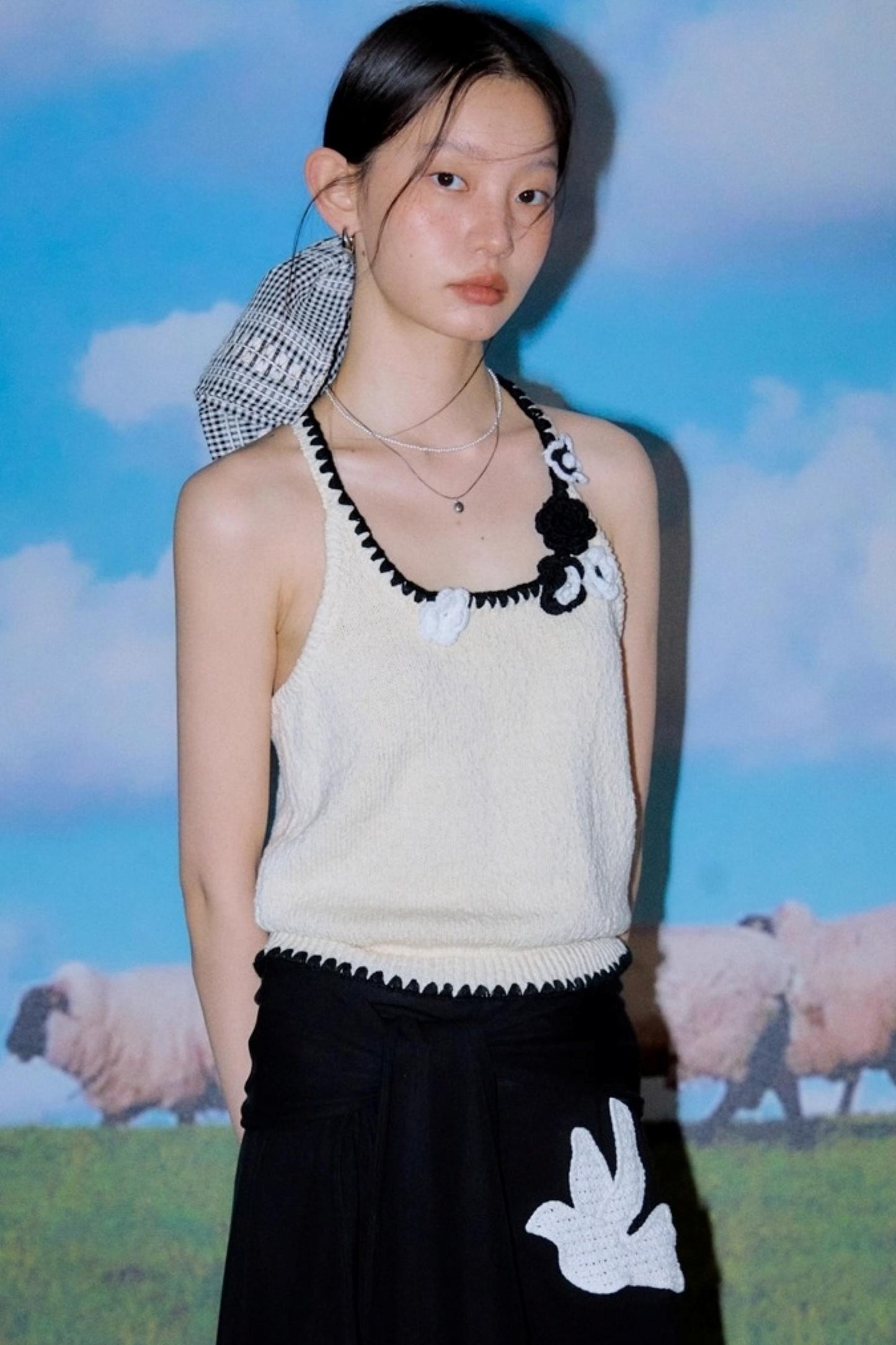 Pounding Stamen Knitted Camisole Top
