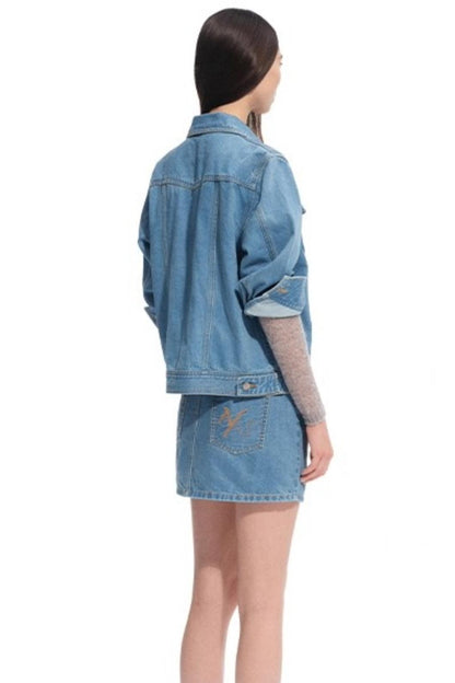 Red-eared Modern Denim Skirt