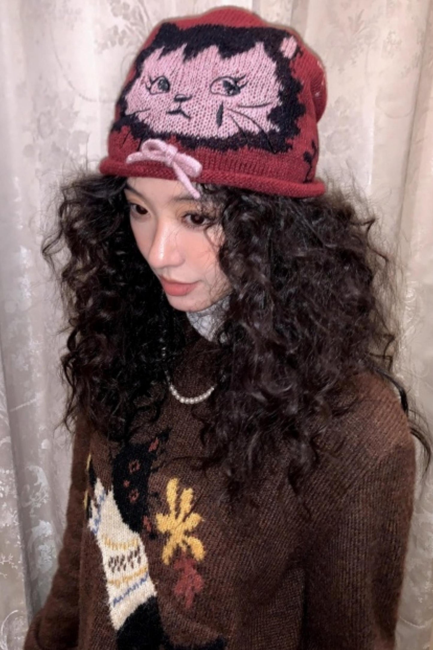 Knitted Cat Beanie Hat