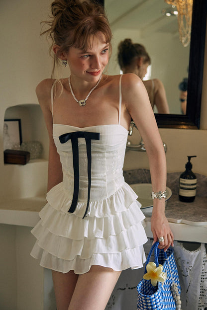 Seine White Lace A-Line Slip Dress