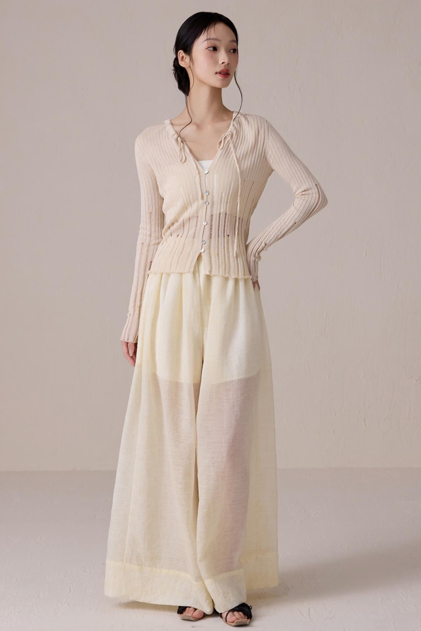 Beige Light Knit Cardigan