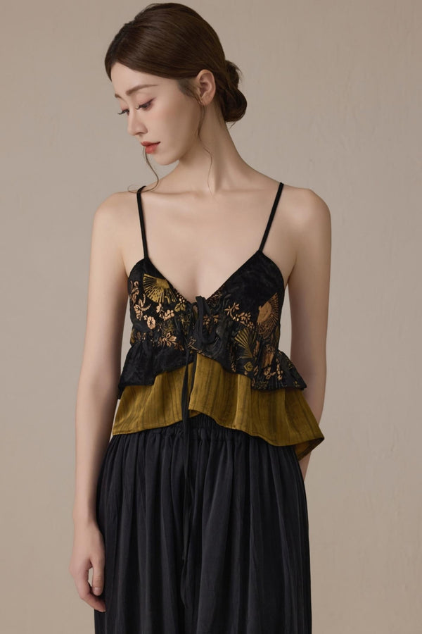 Black Ruffle Camisole