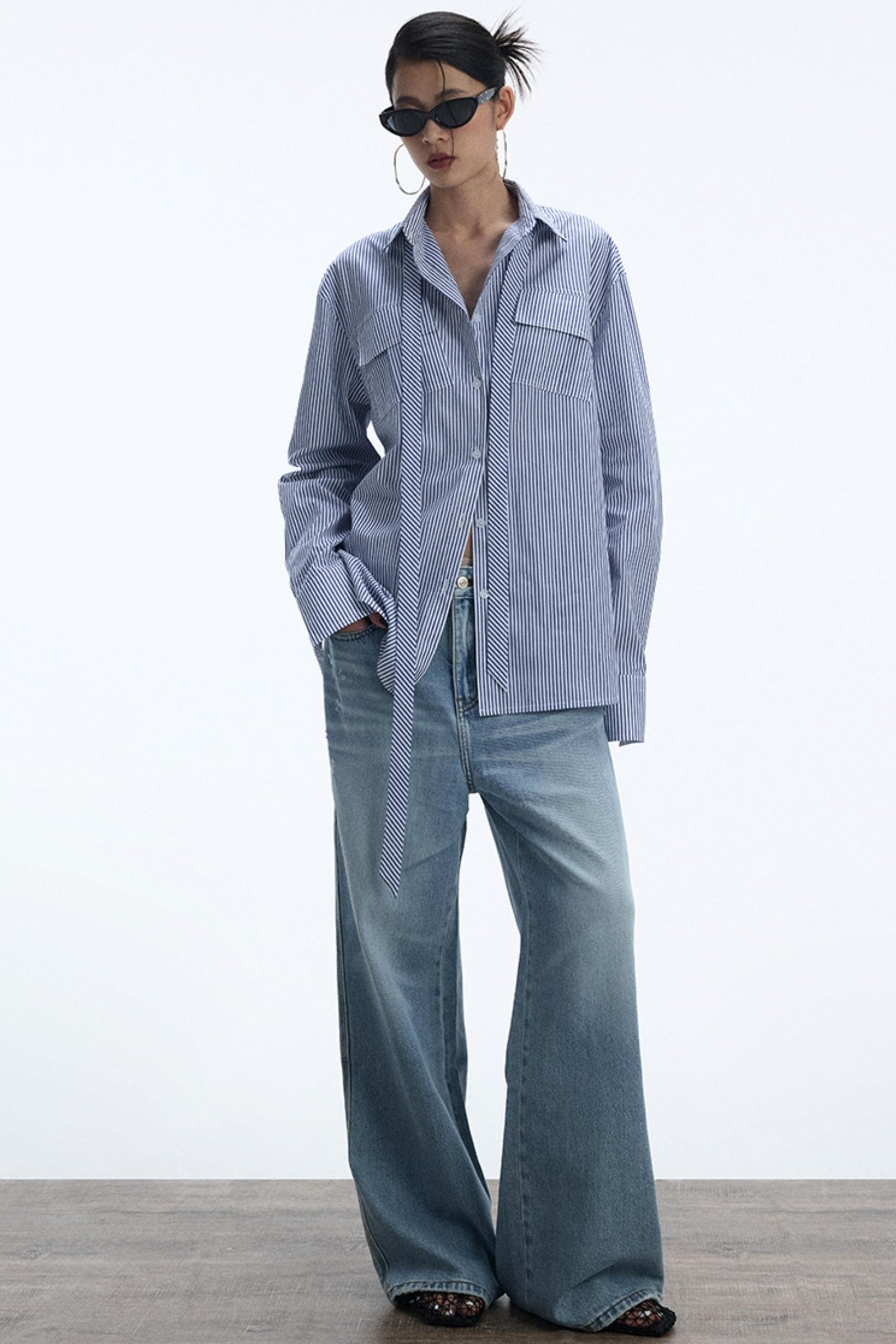 Blue And White Stripe Shirt