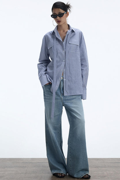 Blue And White Stripe Shirt