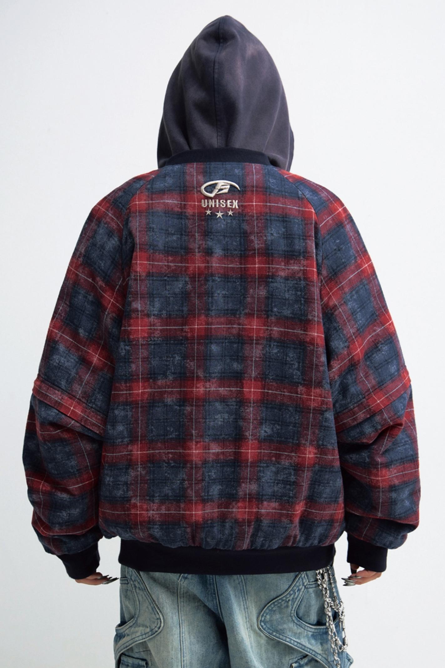 Vintage Check Fleece Pullover Sweatshirt