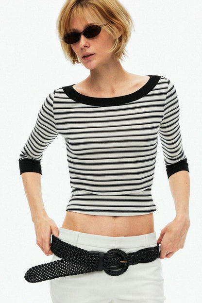 Lyocell Tencel Striped Sweater