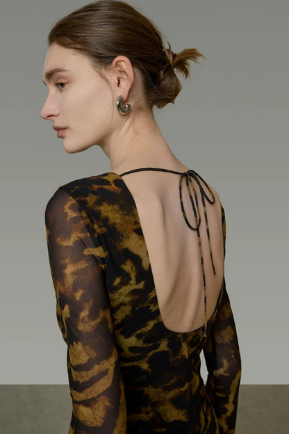 Elegant Leopard Print Dress