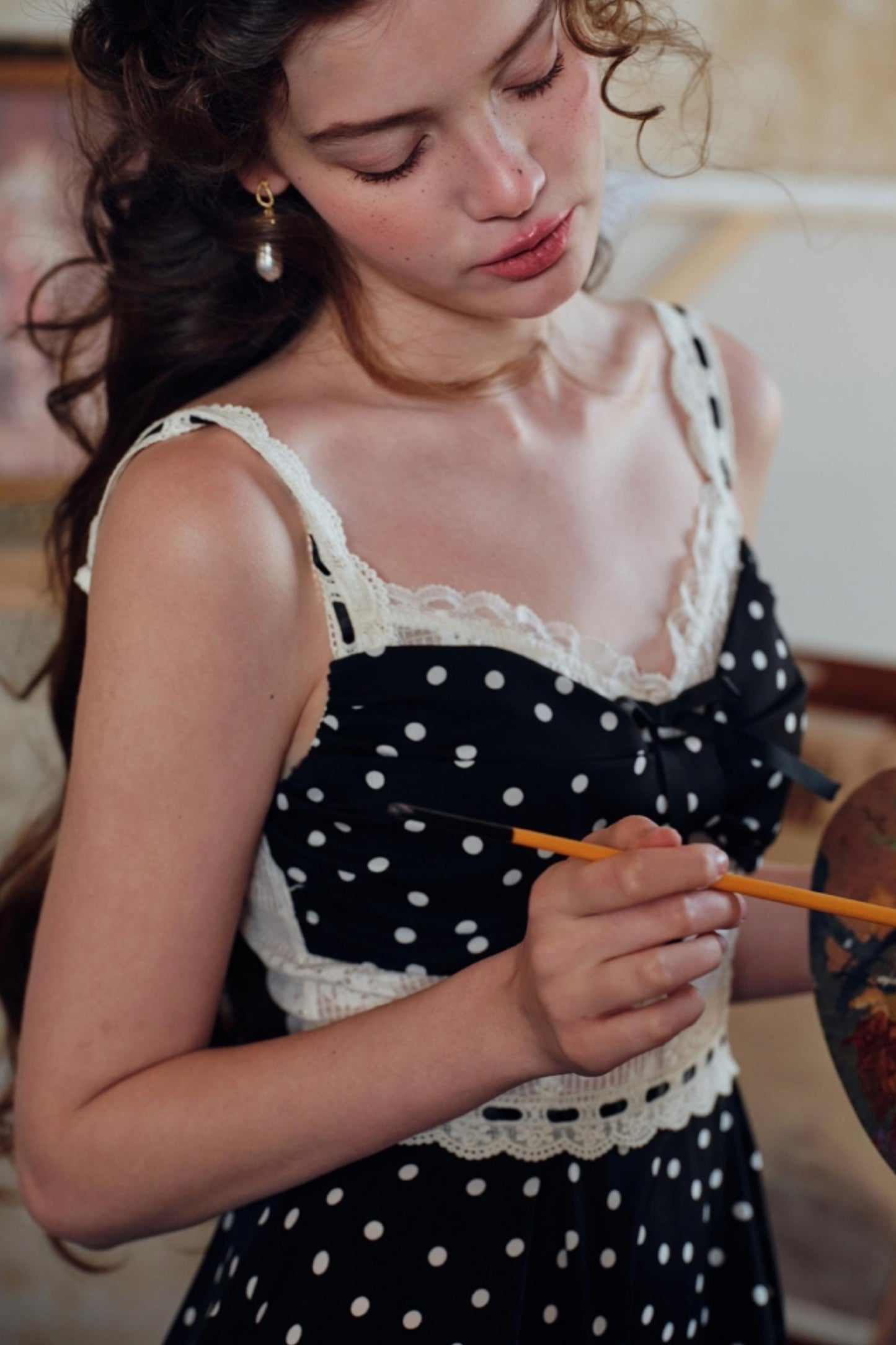 Parisian Polka Dot Halter Dress