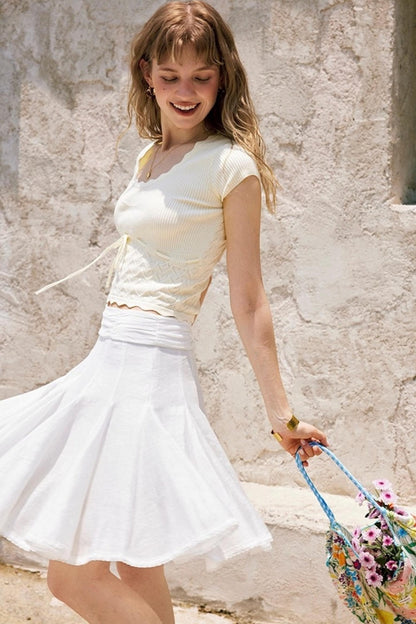 White Lace A-Line Skirt