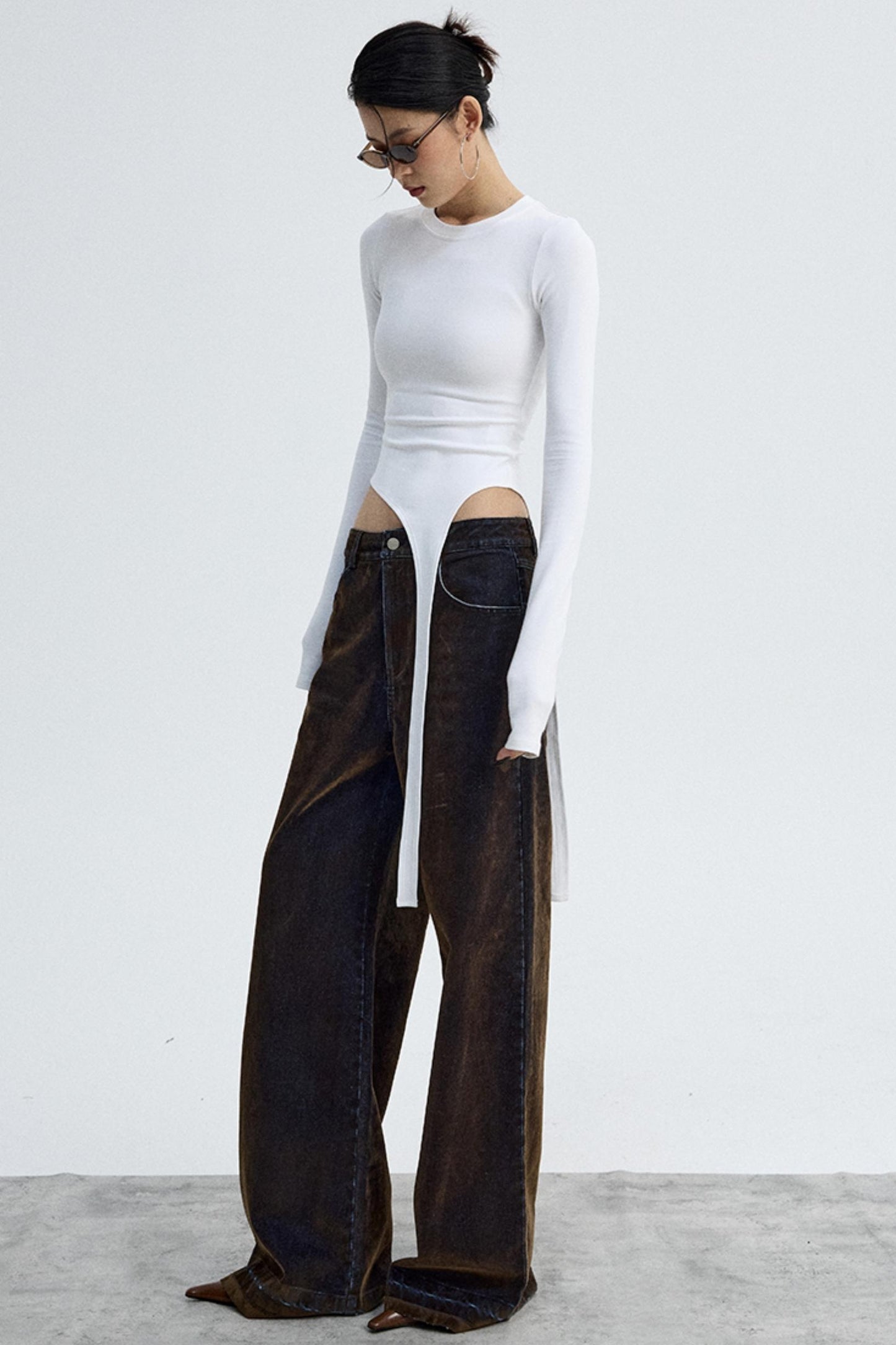 Diagonal Ribbon Asymmetrical Top