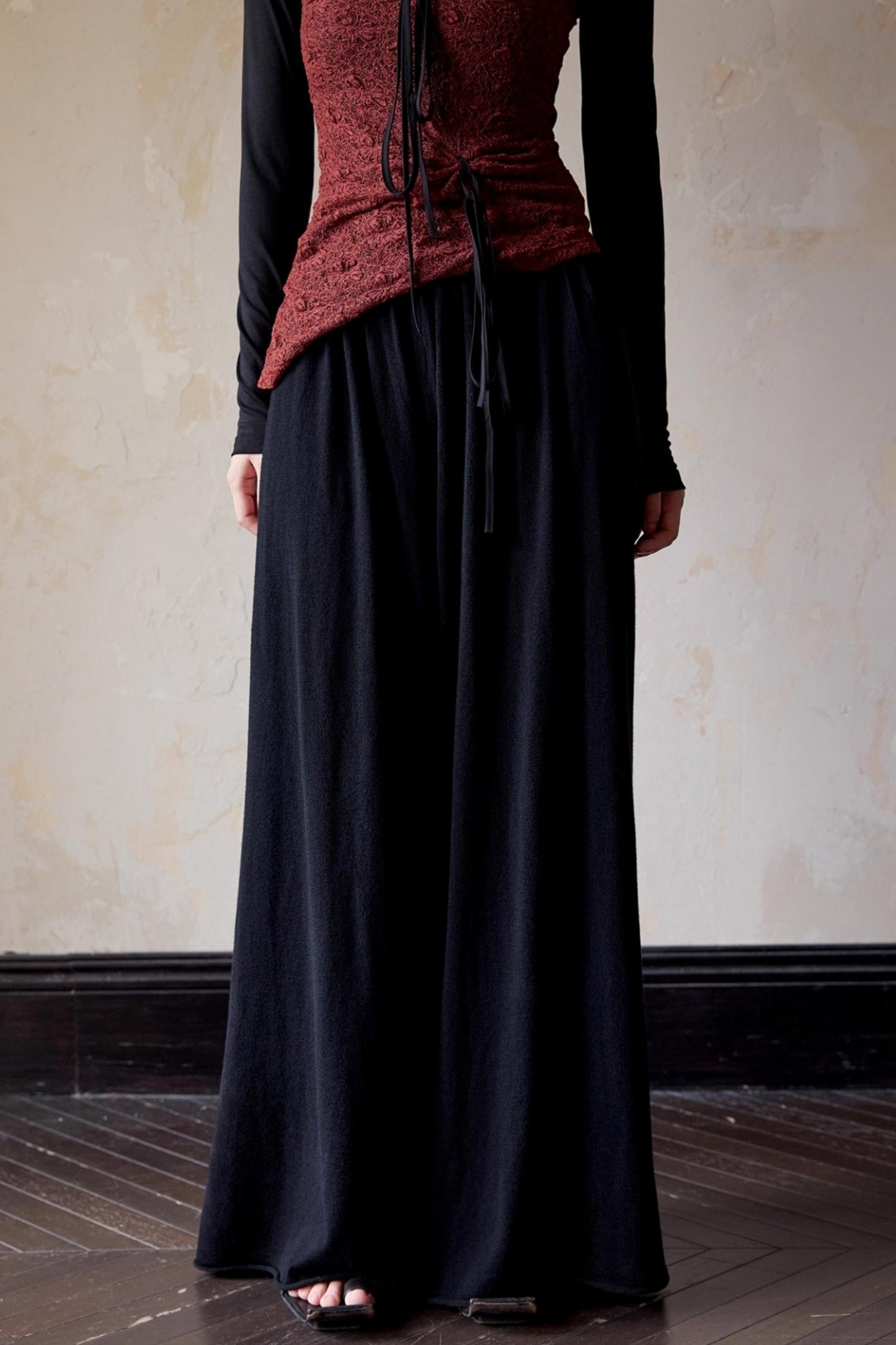 Casual Drape Wide-Leg Pants