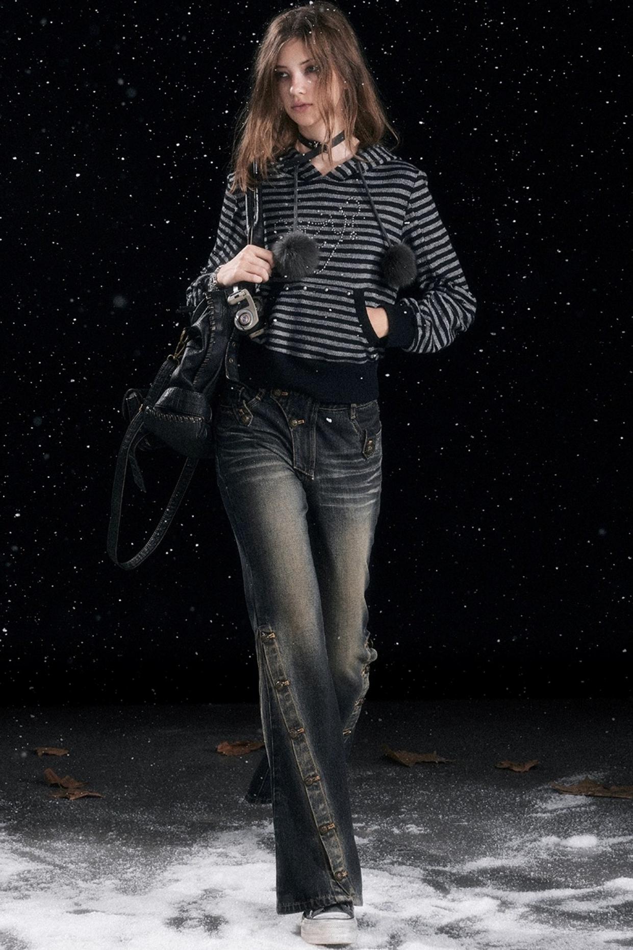 Punk Rivet Hooded Sweatshirt