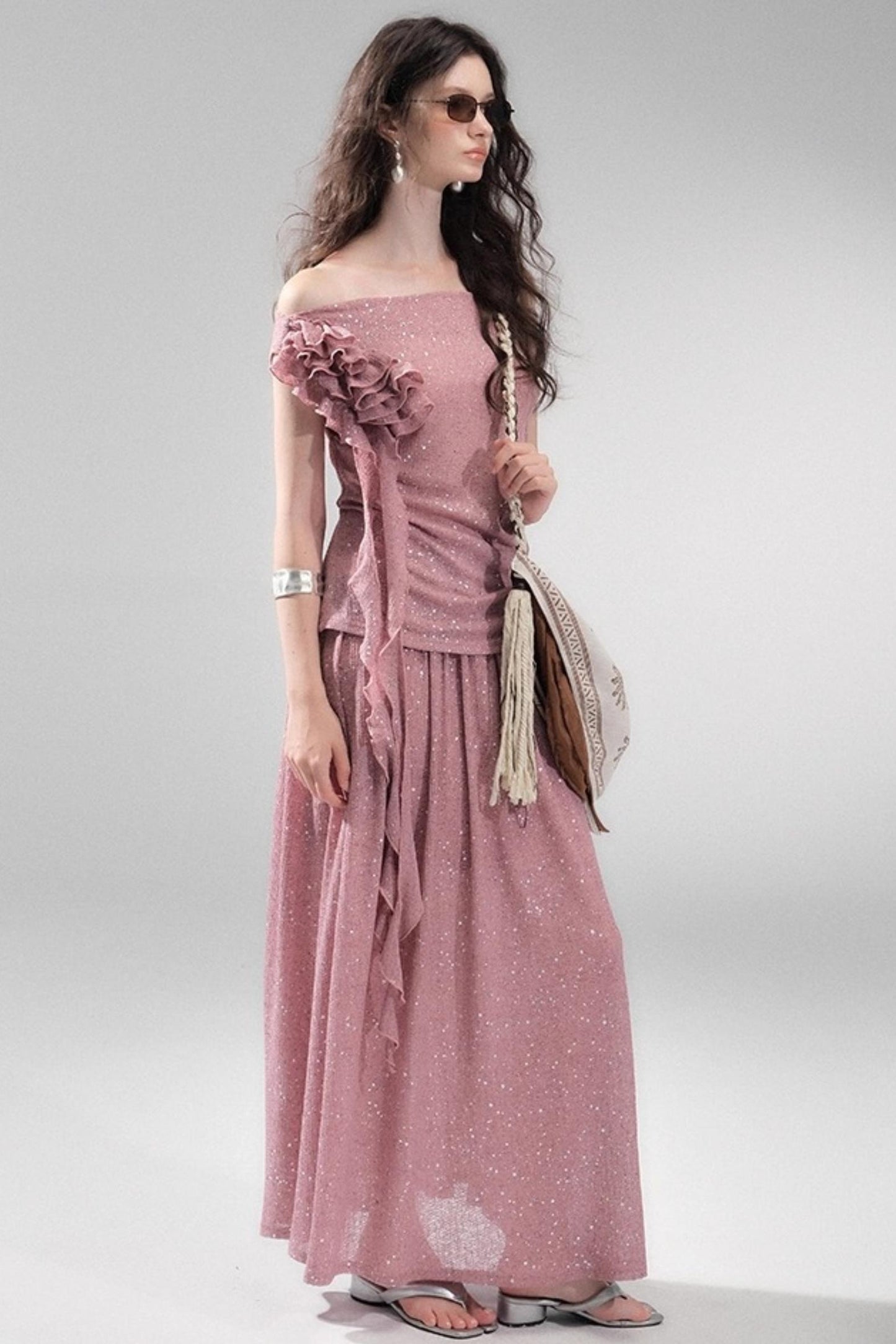 Stretch Knit Silver Top Set-Up