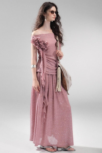 Stretch Knit Silver Top Set-Up