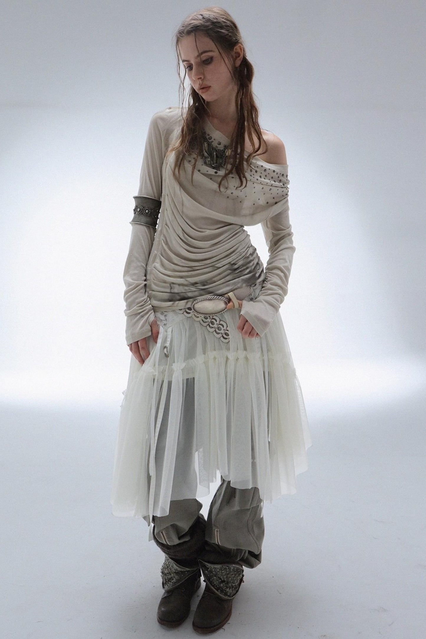 French Vintage Diamond Print Swing Top