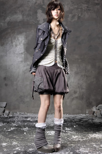 Denim Patchwork Striped Jacket