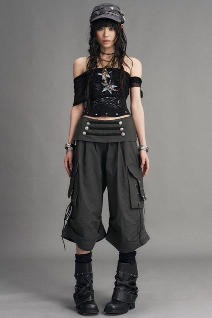 Palace pantaloni punk effetto consumato