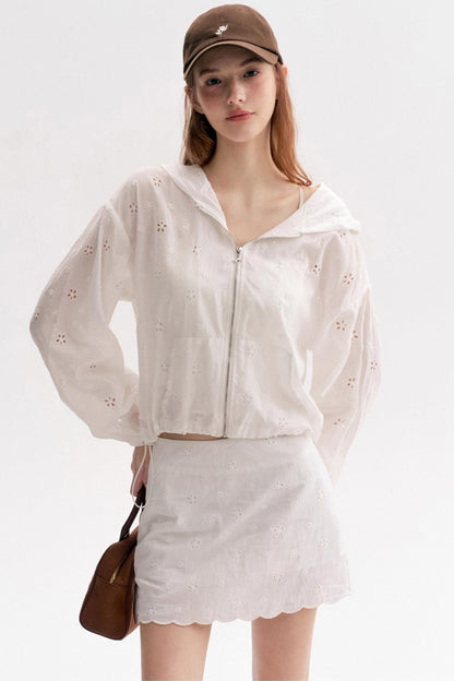 Cotton Lace Cropped Coat