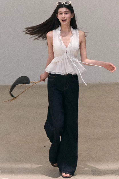 Hidden Petals Silk Lace Top