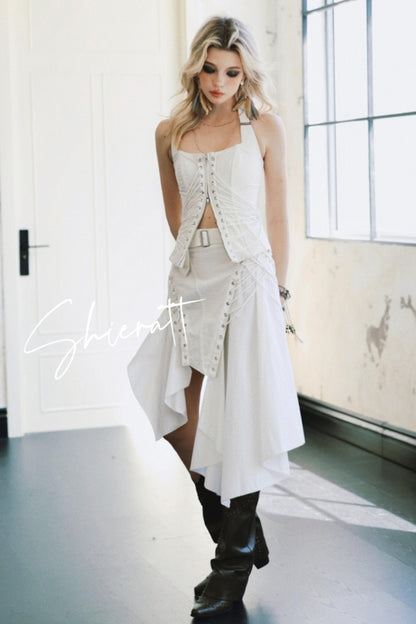 Strappy Flare Skirt Set