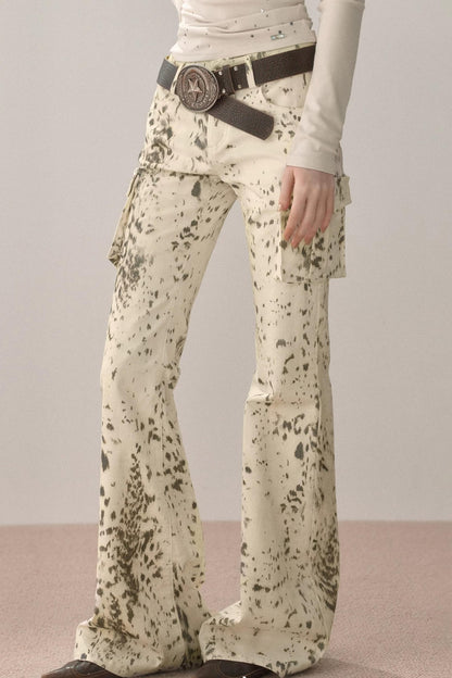 Retro Splash-Ink Flared Pants