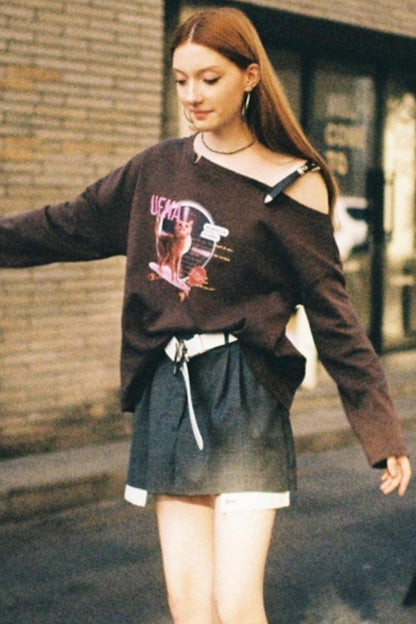 Retro Gray College Skirt