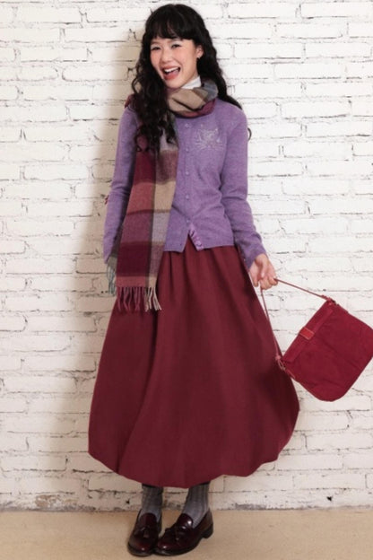 Velvet Knit Midi Skirt