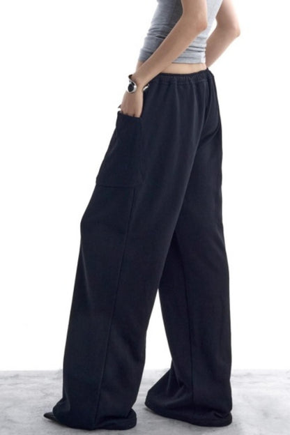 Double-Layer Black Sweatpants