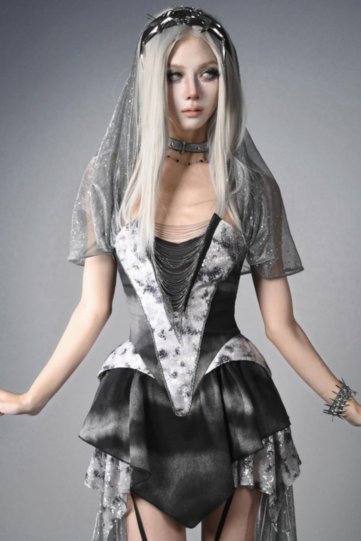 Futuristic Punk Hooded Dress