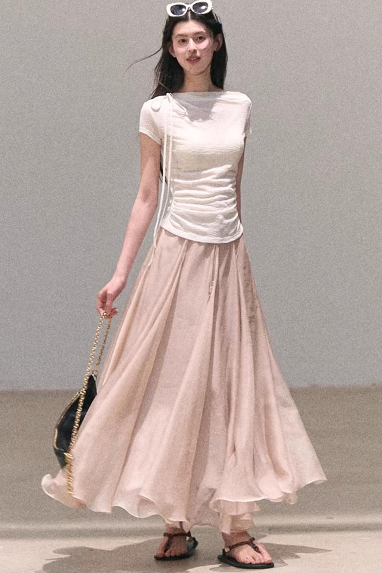 Schräges Woll-Oberteil mit Schulter