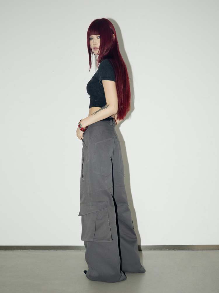 Multi Pocket Wide Leg Cargo Pants