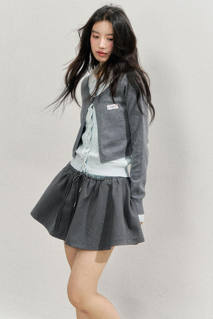 Fake two Piece Lace Knit Top